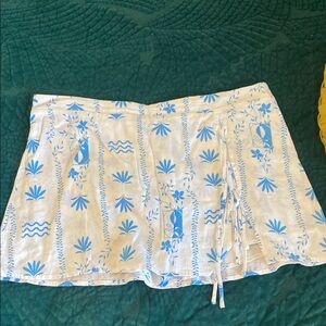 Blue and White Patterned Skort